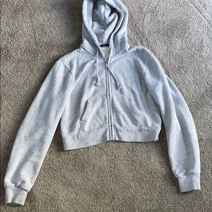 brandy Melville cropped gray zip up
